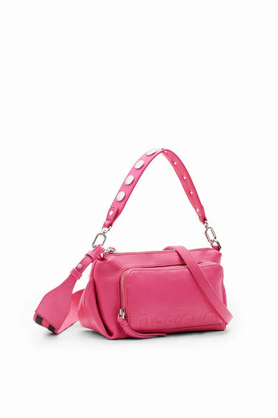 Desigual Pink Midsize Half-logo Crossbody Bag