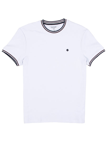 MishMash REGULAR FIT TEXTURED COTTON JERSEY STOCKHOLM WHITE T-SHIRT