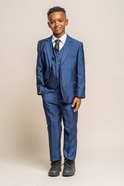 Cavani Ford Blue Boys Three Piece Suit