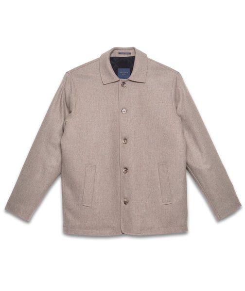 Guide London Oatmeal Wool-Blend Casual Jacket