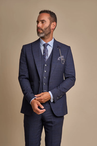 Cavani Caridi Three Piece Navy Suit