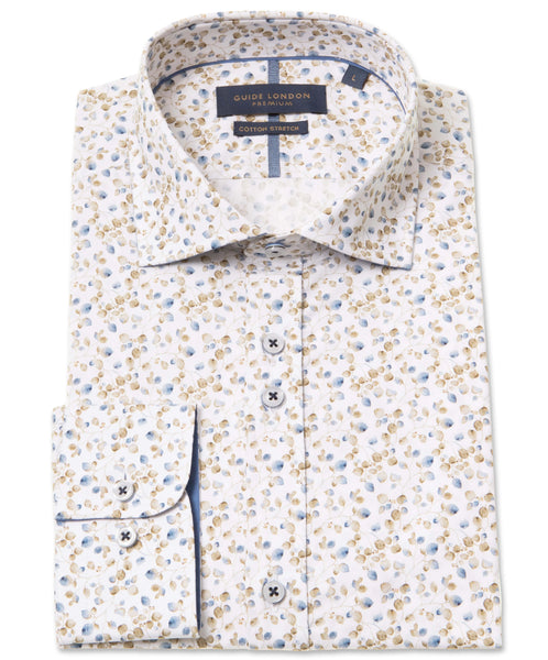 Guide London Small Leaf and Stem Print Long Sleeve Shirt