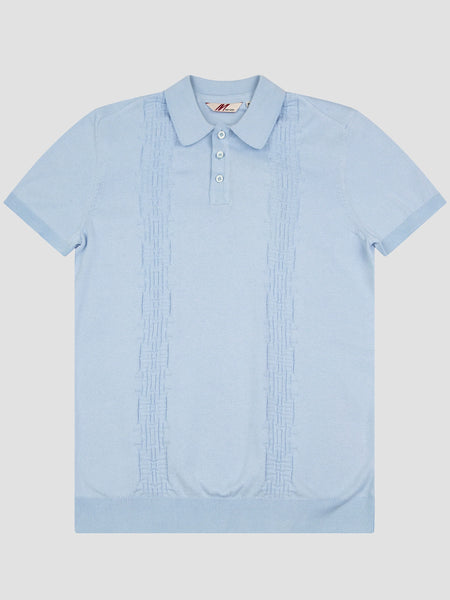 MishMash Boat Gardenia Jacquard Pattern Knit Polo Blue