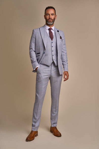 Cavani Caridi Sky Check Three Piece Suit