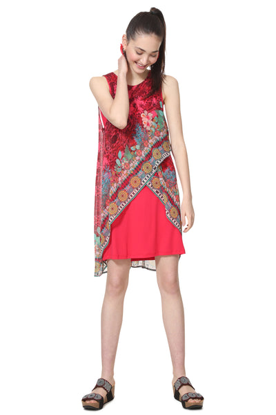 Desigual Crossed Multilayer Floral Dress