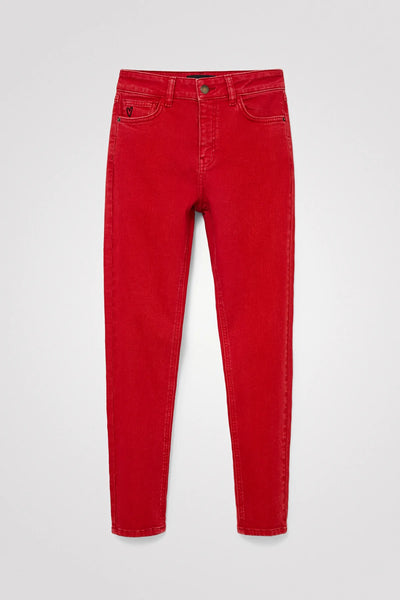Red best sale skinny pants