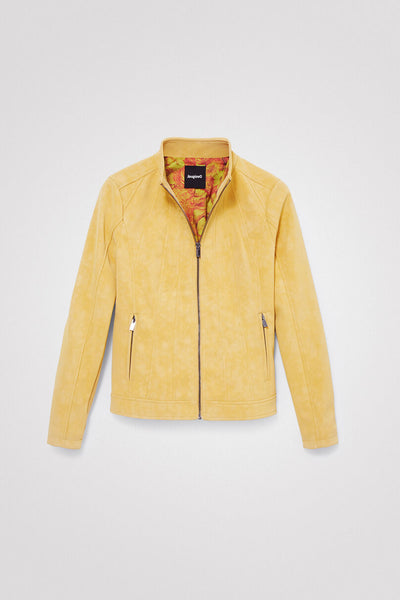 Desigual Slim Yellow Biker Jacket