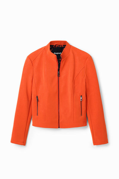 Desigual Suede Effect Orange Jacket