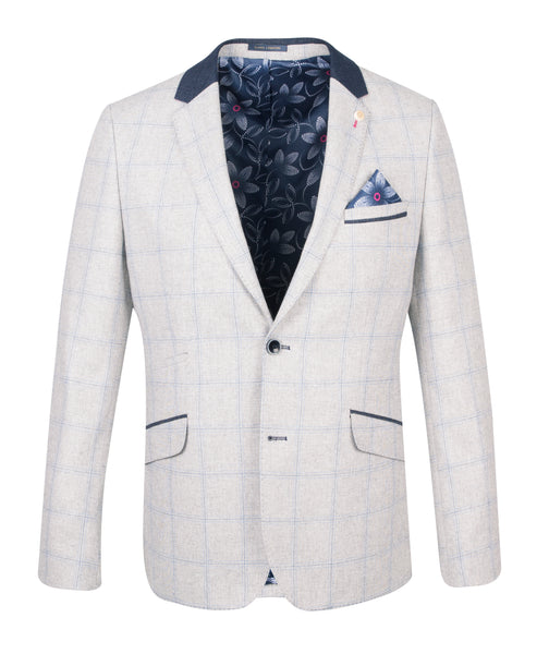 Guide London Grey Blazer with Trim Details