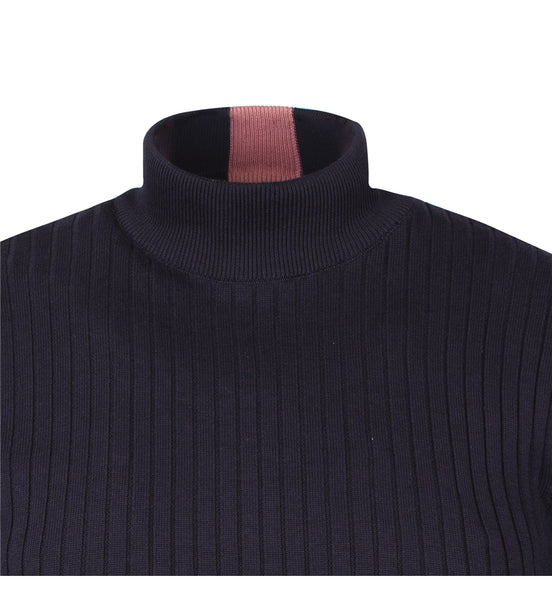 Guide London Navy Wide Rib Turtleneck