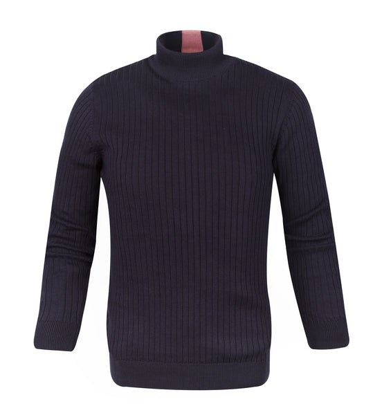 Guide London Navy Wide Rib Turtleneck