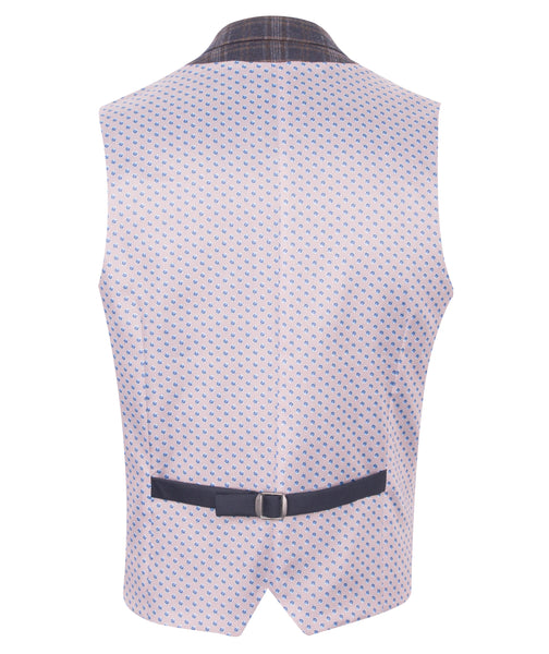 Guide London Navy/Red Check Waistcoat