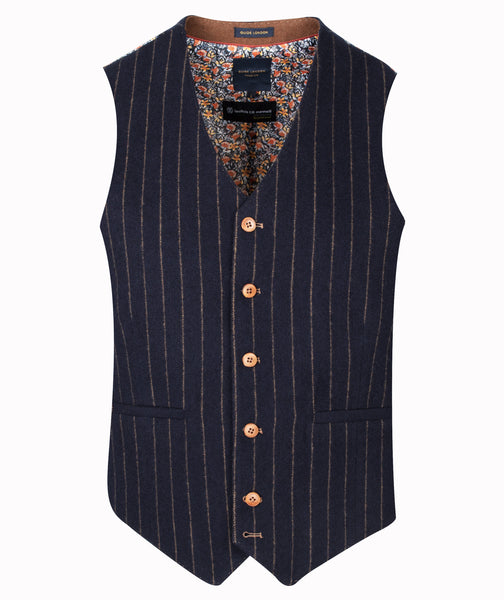 Guide London Striped Navy Waistcoat