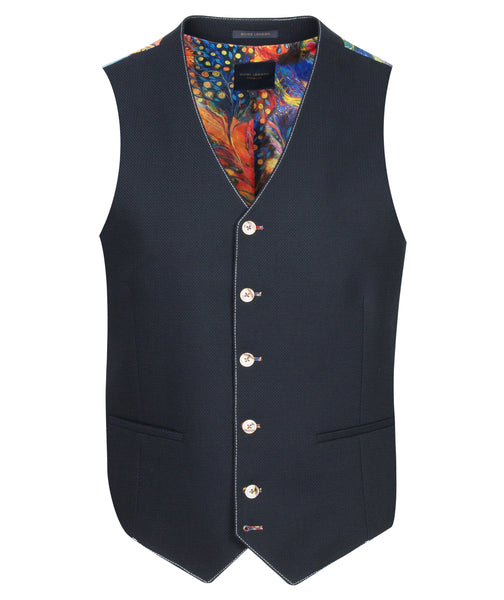 Guide London Navy Waistcoat with Stitched Details