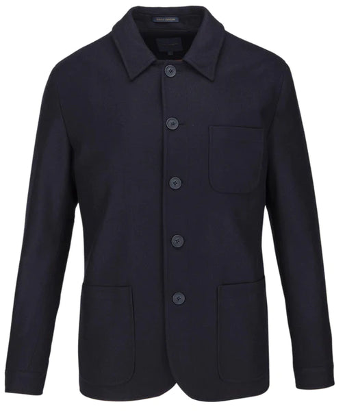 Guide London Textured Shirt Jacket Navy