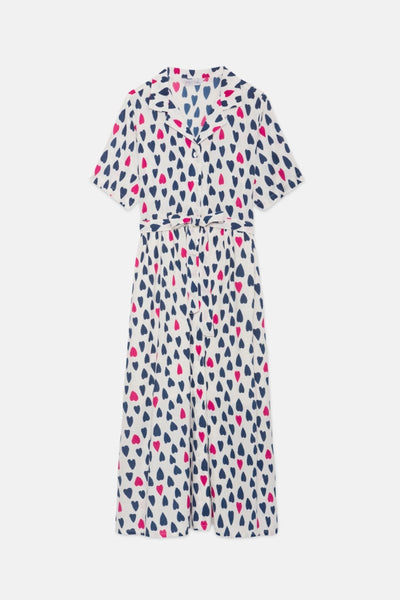 Compania Fantastica Heart Print Midi Shirt Dress