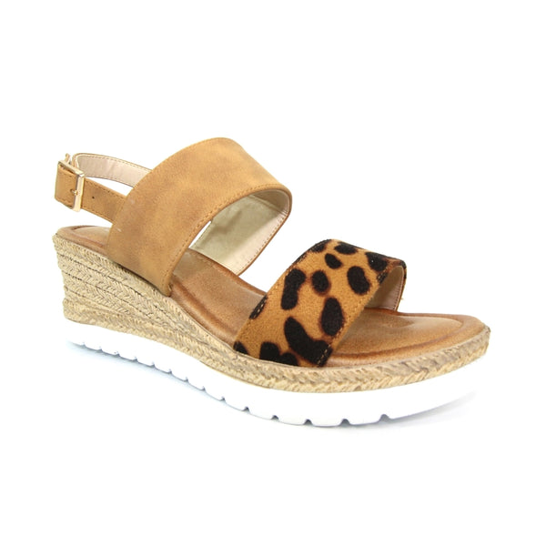 Lunar 'Marvel II' Camel Wedge Sandals