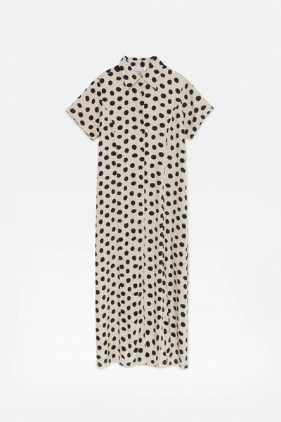 Compania Fantastica Polka Dot Midi Shirt Dress