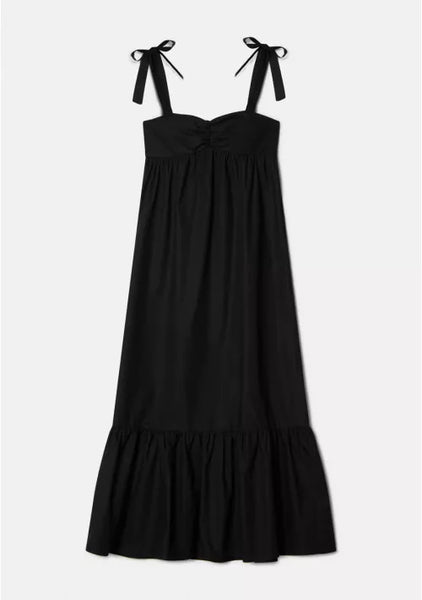 Compania Fantastica Black Poplin Dress with Adjustable Straps