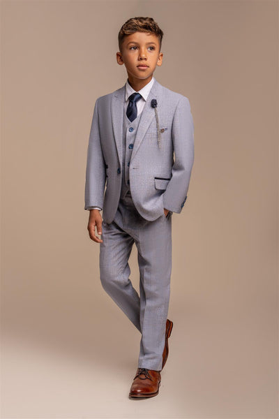 Cavani Boys Caridi Sky Three Piece Suit