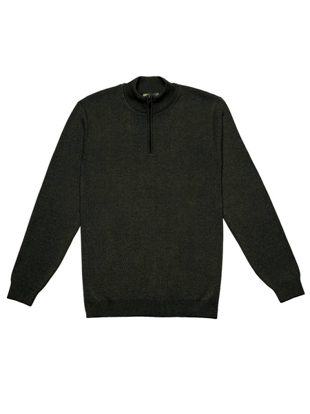 Giyahi Knitwear — Quarter-Zip Edition in Khaki Green