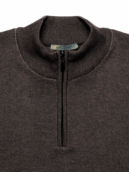 Giyahi Knitwear — Quarter-Zip Edition in Brown