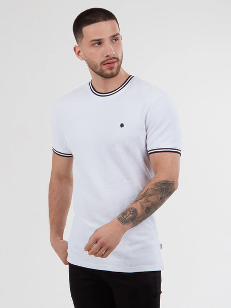 MishMash REGULAR FIT TEXTURED COTTON JERSEY STOCKHOLM WHITE T-SHIRT