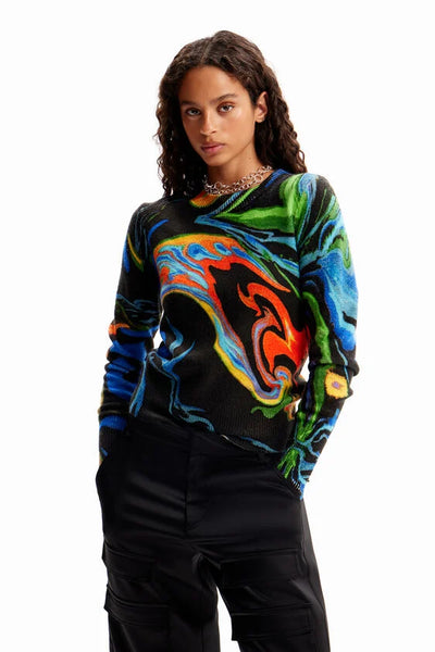 Desigual Marbled Knitwear Multi