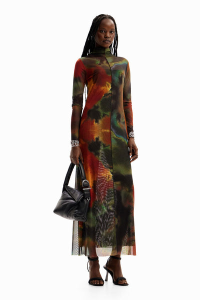 Desigual Watercolour Midi Dress