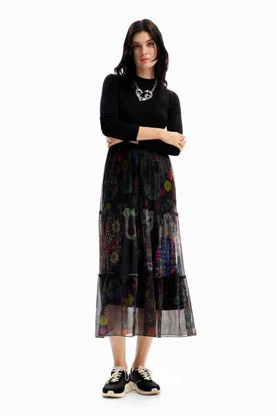 Desigual Combination Floral Midi Dress