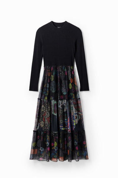 Desigual Combination Floral Midi Dress