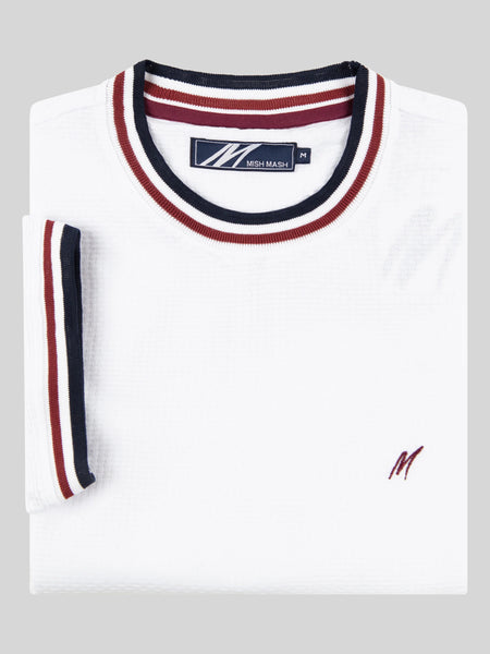 MishMash REGULAR FIT TEXTURED COTTON JERSEY STOCKHOLM WHITE T-SHIRT