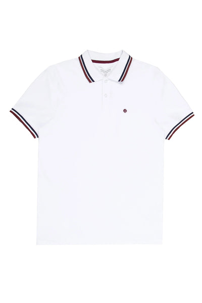 MishMash REGULAR FIT TEXTURED COTTON JERSEY STOCKHOLM WHITE POLO