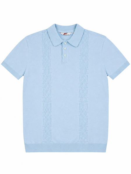 MishMash Boat Gardenia Jacquard Pattern Knit Polo Blue