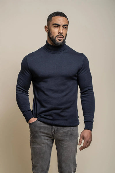 Karris Roll Neck Jumper Navy