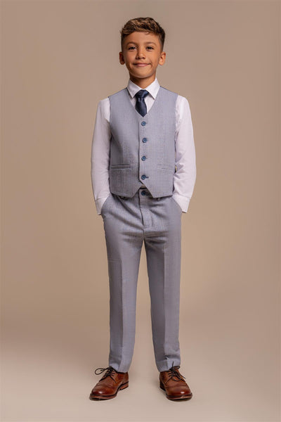 Cavani Boys Caridi Sky Three Piece Suit