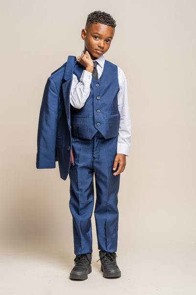 Cavani Ford Blue Boys Three Piece Suit