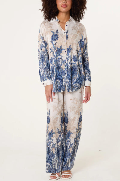 Nova Of London Vintage Floral Print Shirt & Trousers Co-Ord