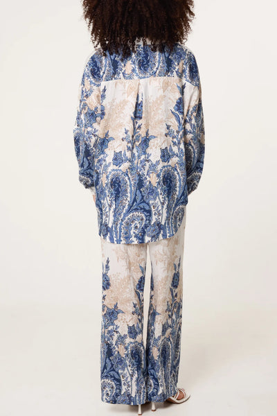 Nova Of London Vintage Floral Print Shirt & Trousers Co-Ord Blue