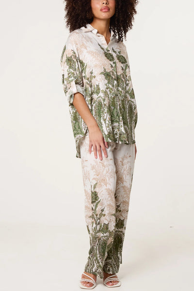 Nova Of London Vintage Floral Print Shirt & Trousers Co-Ord