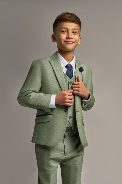 Cavani Boys Caridi Sage Three Piece Suit