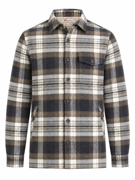 MishMash Black & Khaki Check Flannel Button-Up Shirt Jacket