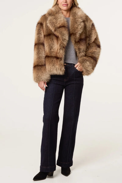 Luxe Cocoa Faux Fur Jacket – Timeless Winter Style