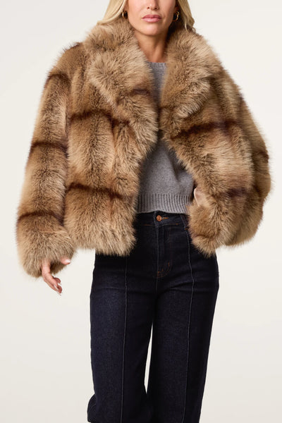Luxe Cocoa Faux Fur Jacket – Timeless Winter Style