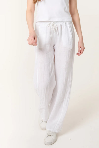 Pure Linen Wide Leg Trousers