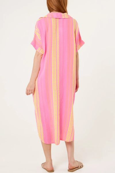 Nova Of London Aztec Print Cheesecloth Collar Dress