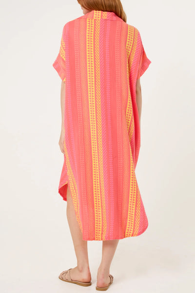 Nova Of London Aztec Print Cheesecloth Collar Dress