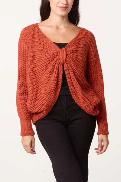 Rustic Knit Tie-Front Cardigan
