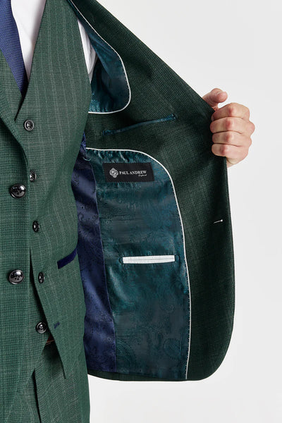 Paul Andrews Leo Green Check Three Piece Suit