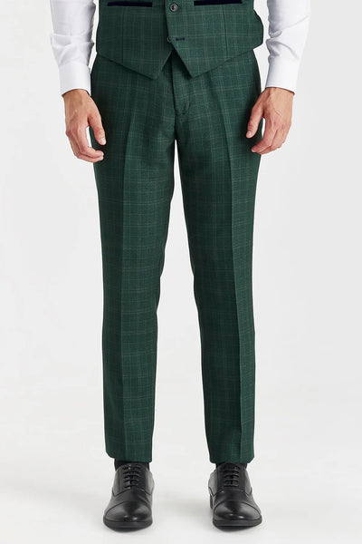 Paul Andrews Leo Green Check Three Piece Suit